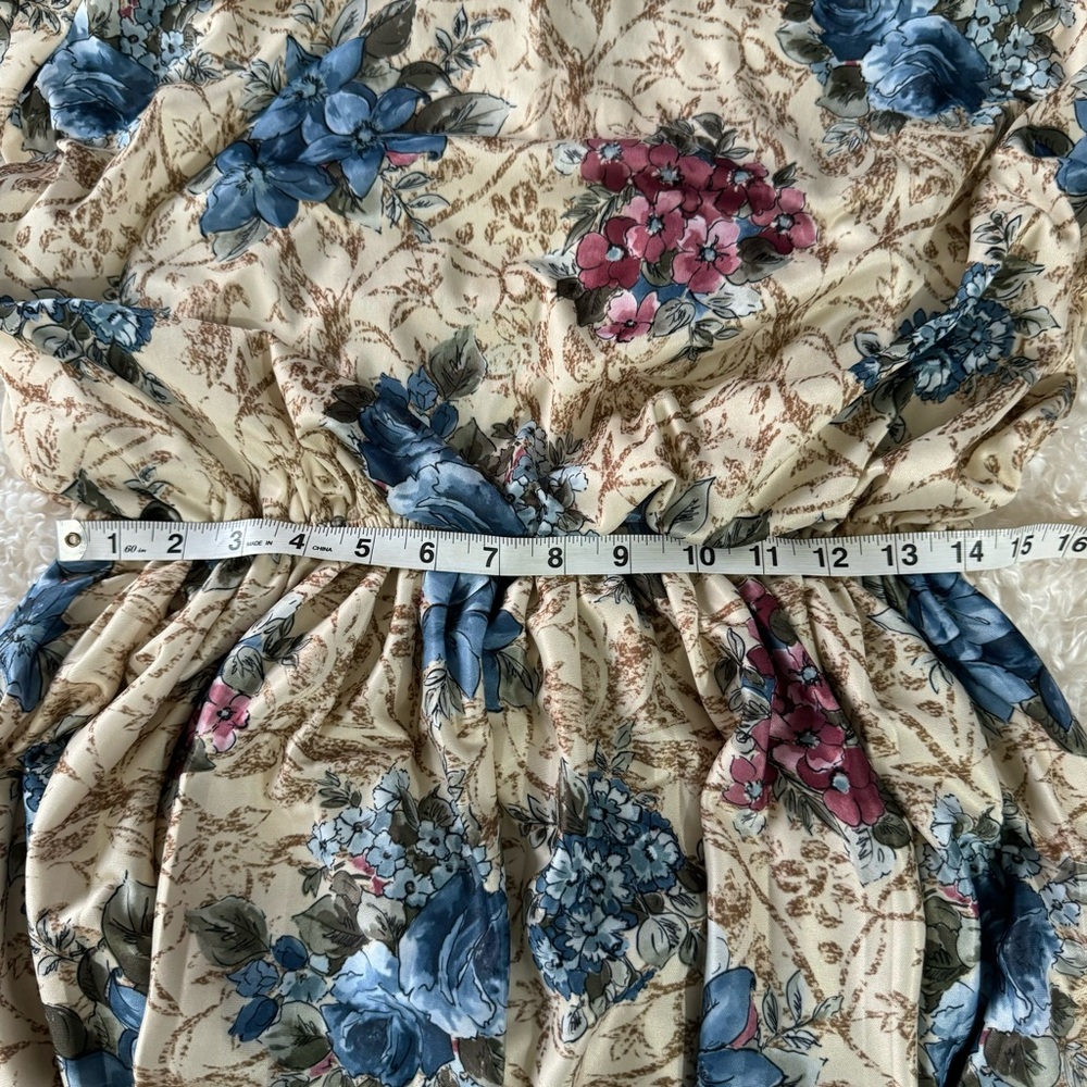 Vintage Good Times 1980’s Floral Dress USA Made Elastic Waist Size 18 - Picture 10 of 16